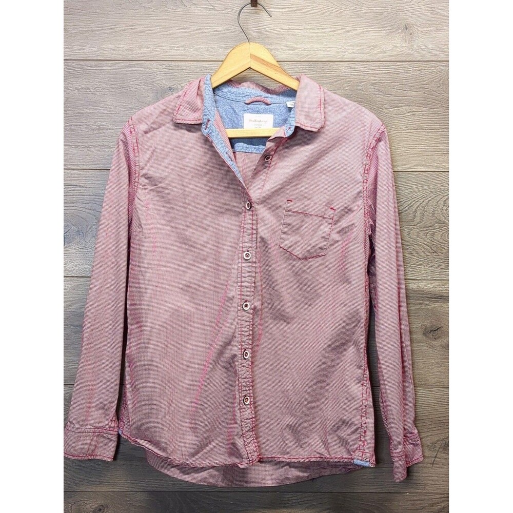 Weatherproof Vintage Red Checkered Long Sleeve Button Up Top Women's Size Large